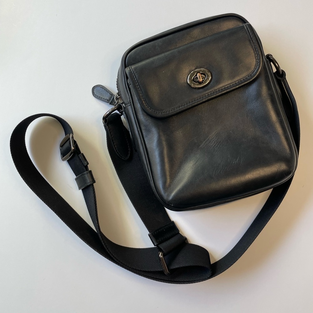Coach Heritage Crossbody Bag -Black Leather Gunmetal (Unisex) C1269